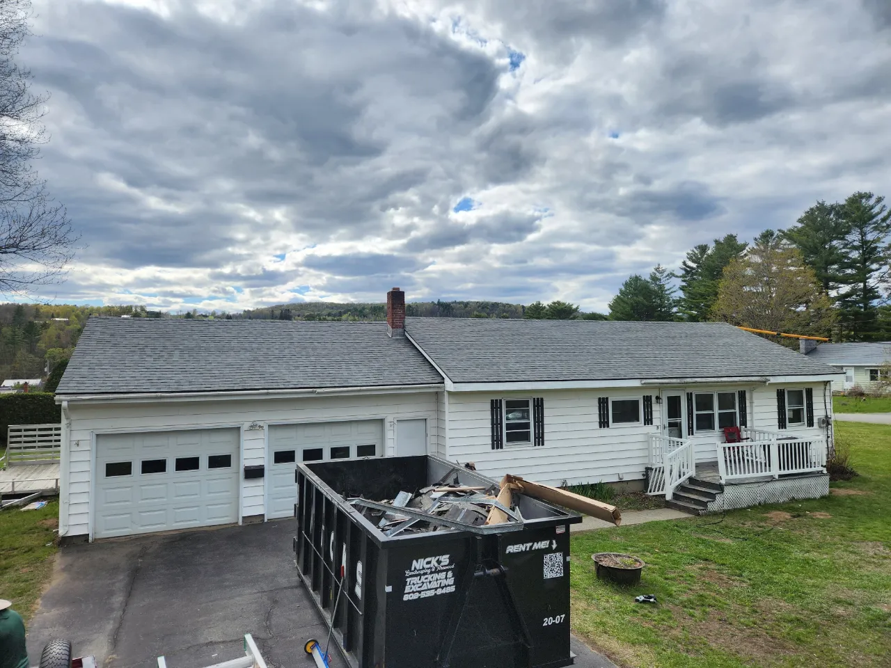 Siding work on a home in New Hampshire
