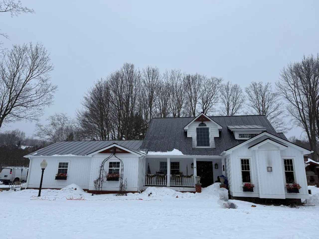 Ice dam removal from a roof in Vermont