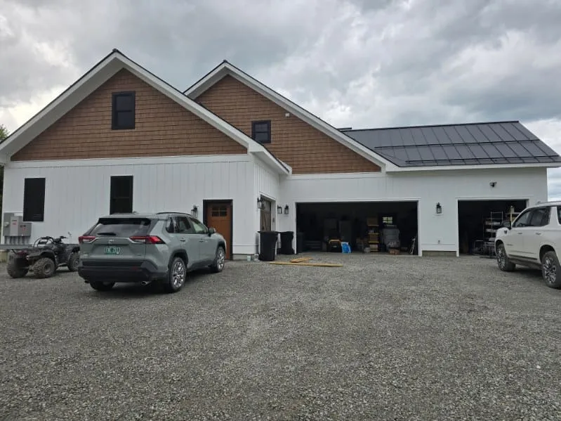 Roof edge and flashing detail on a project in Vermont