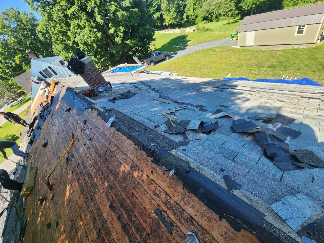 Roof leak repair on a shingle roof in Vermont