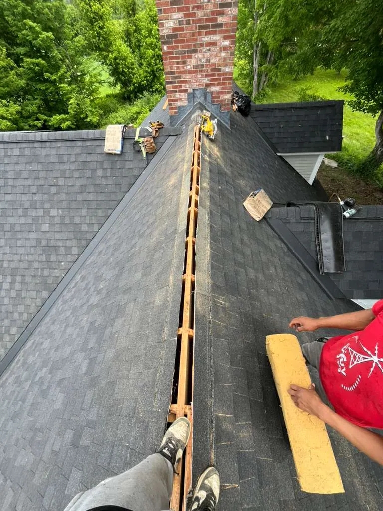 New asphalt shingle roof installed on a home in Vermont