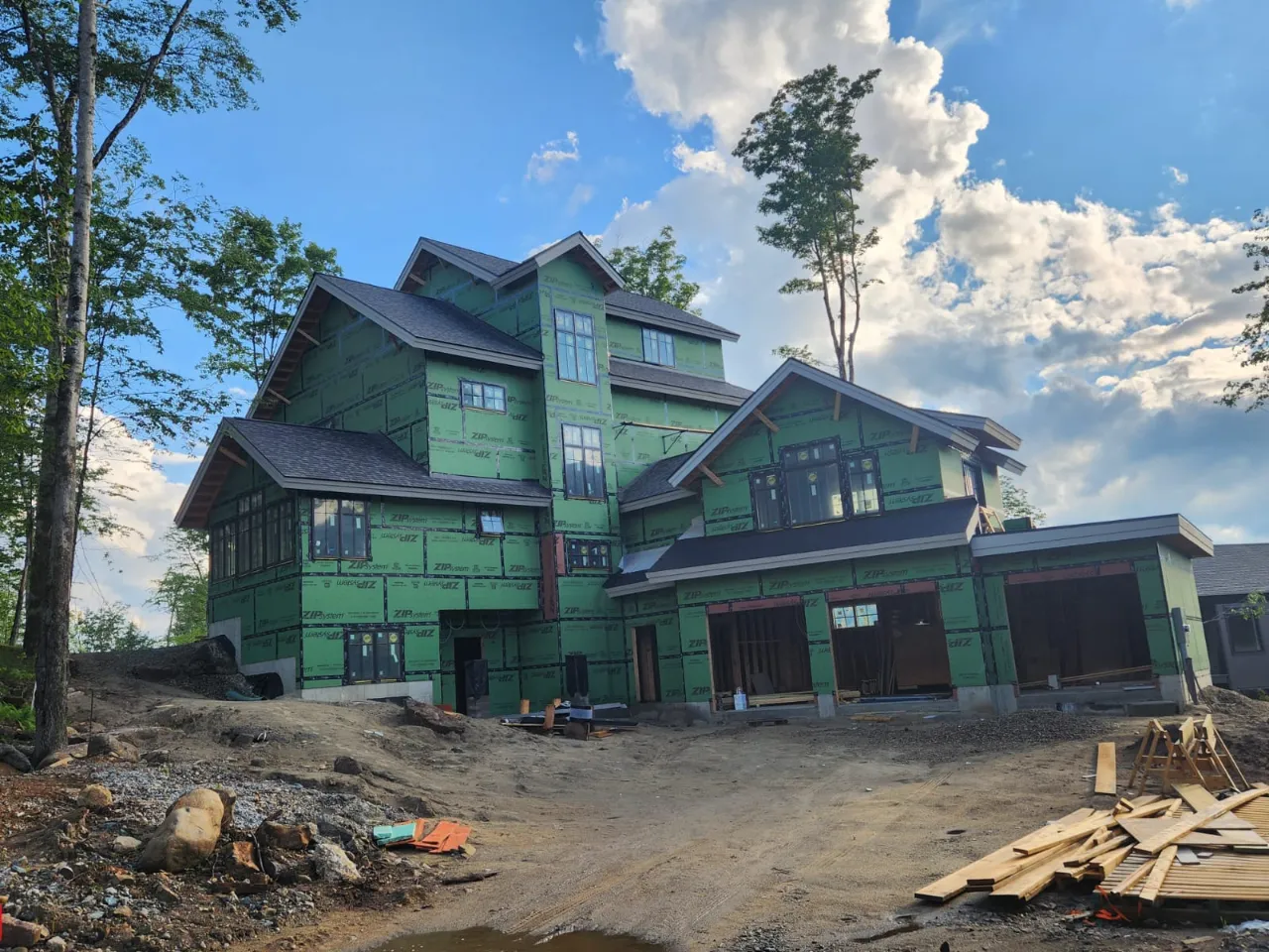 Siding work on a home in New Hampshire