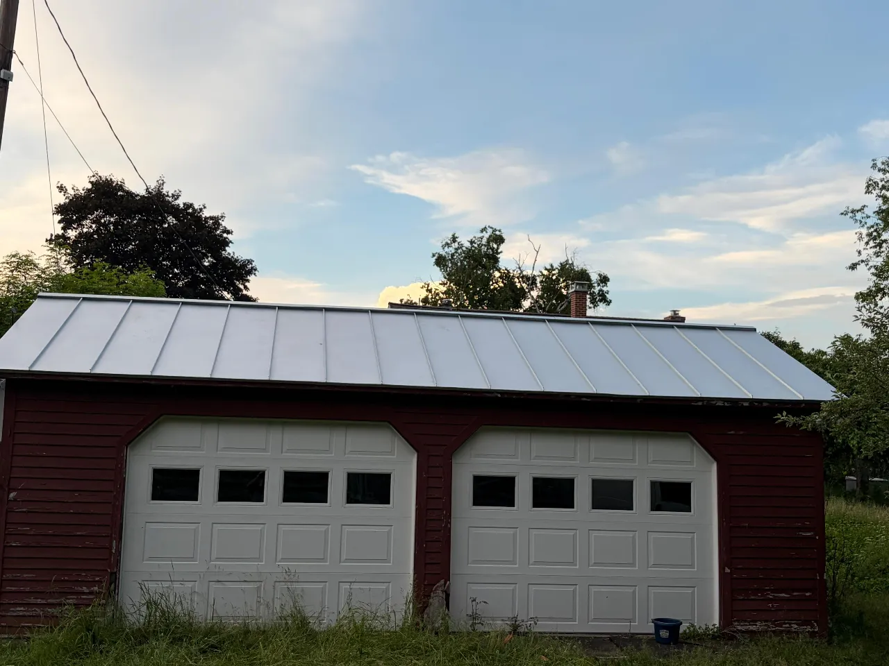 Standing seam metal roof panels installed in Vermont